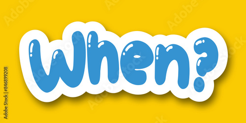Fotografía when label in yellow background
