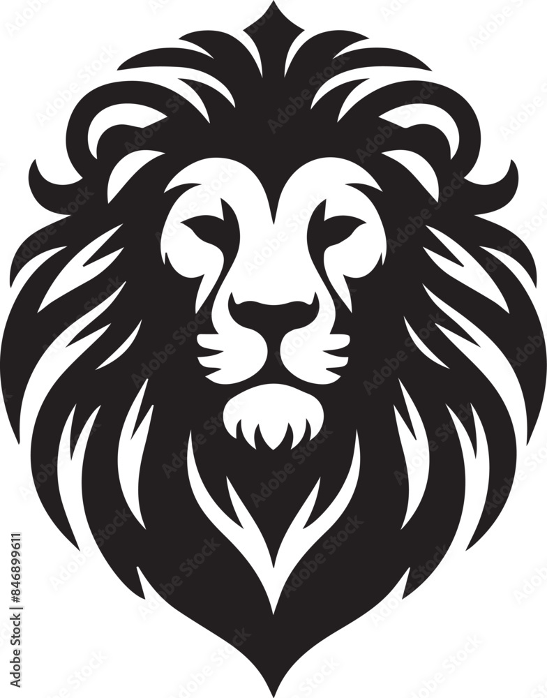lion head silhouette lion head silhouette
