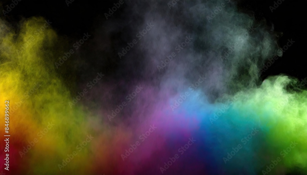 Mist Floating on Rainbow Coloured Smoke 