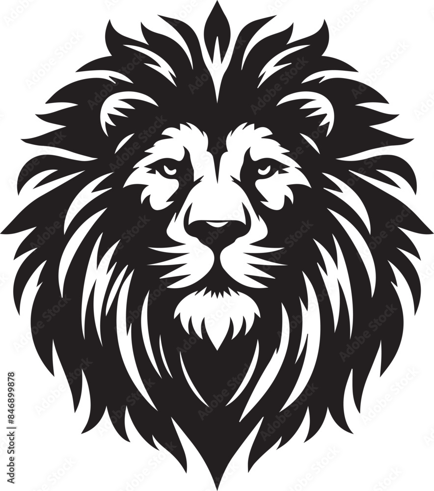 lion head silhouette lion head silhouette