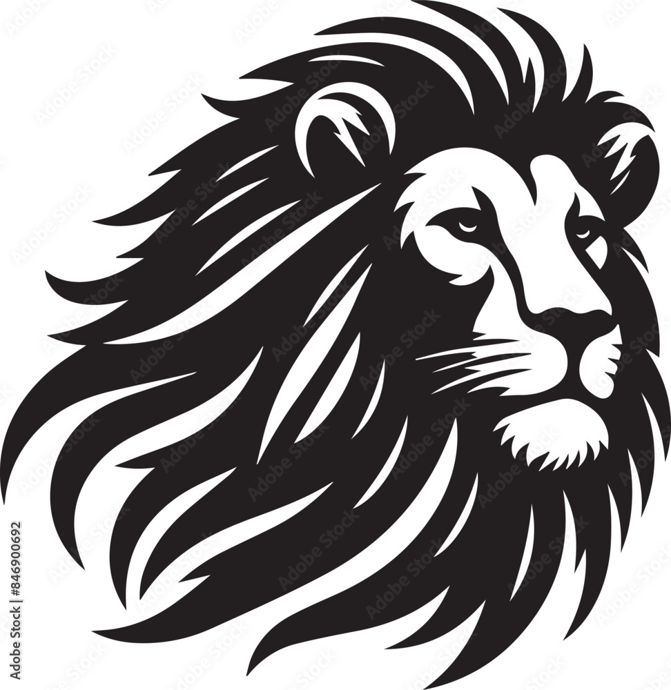 lion head silhouette lion head silhouette