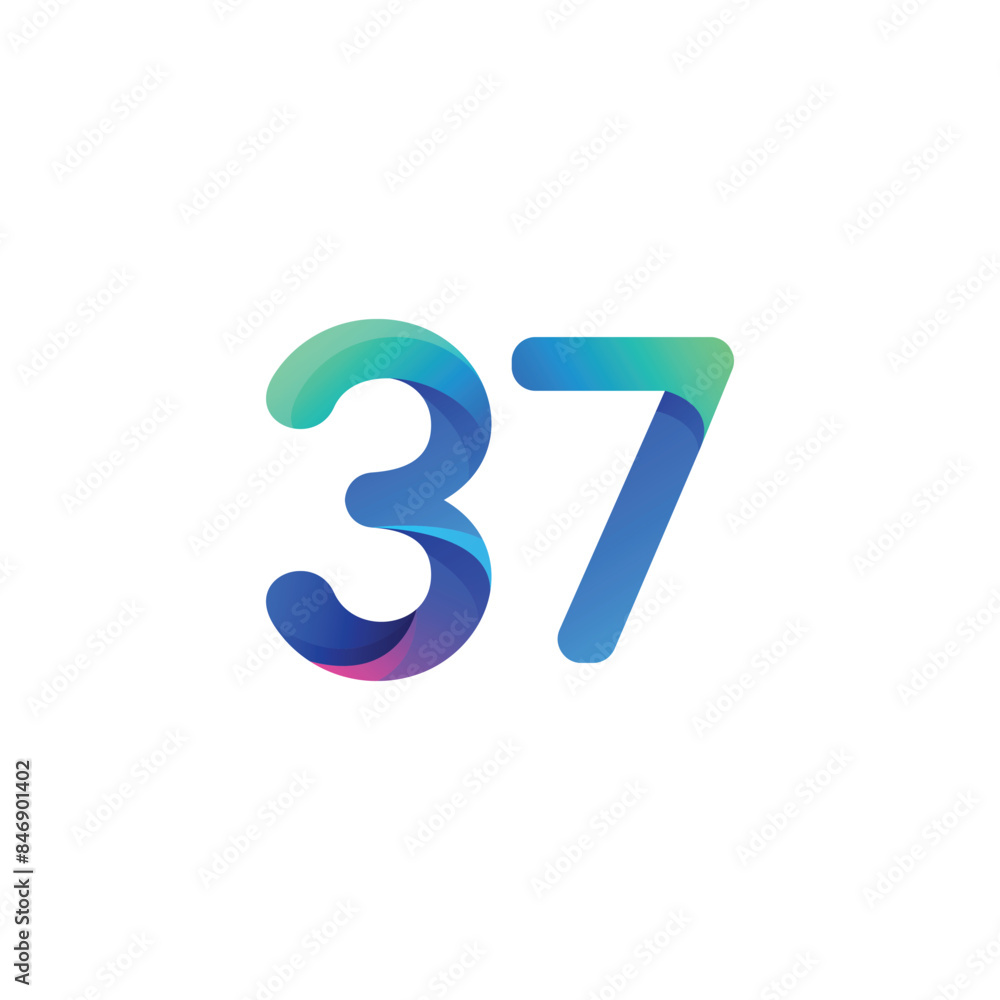 vector gradient number logo design vector gradient number logo design