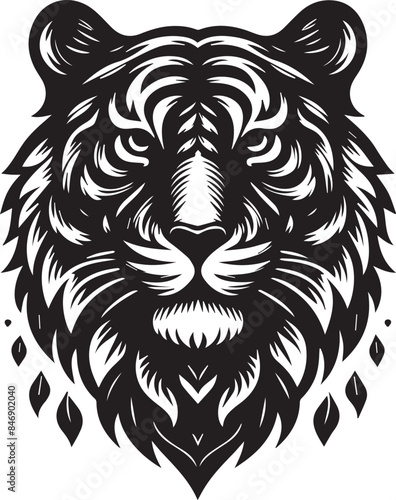 Wallpaper Mural tiger head Silhouette vector Torontodigital.ca