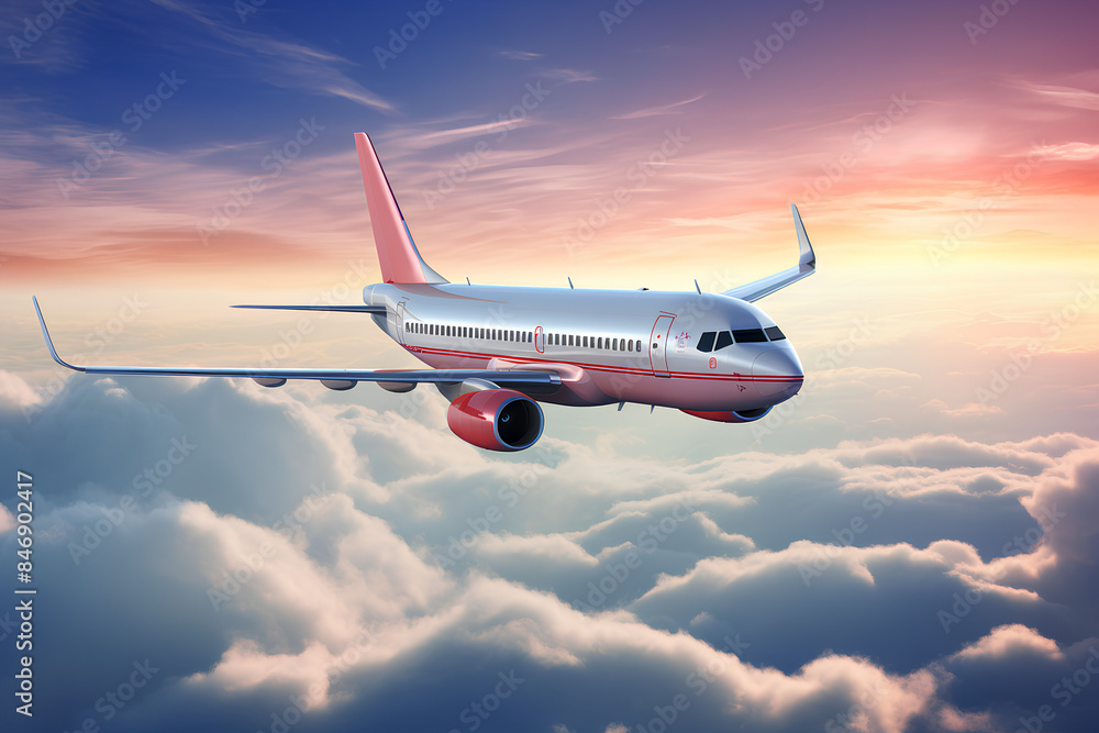 Passenger plane above the clouds. Passenger plane above the clouds.