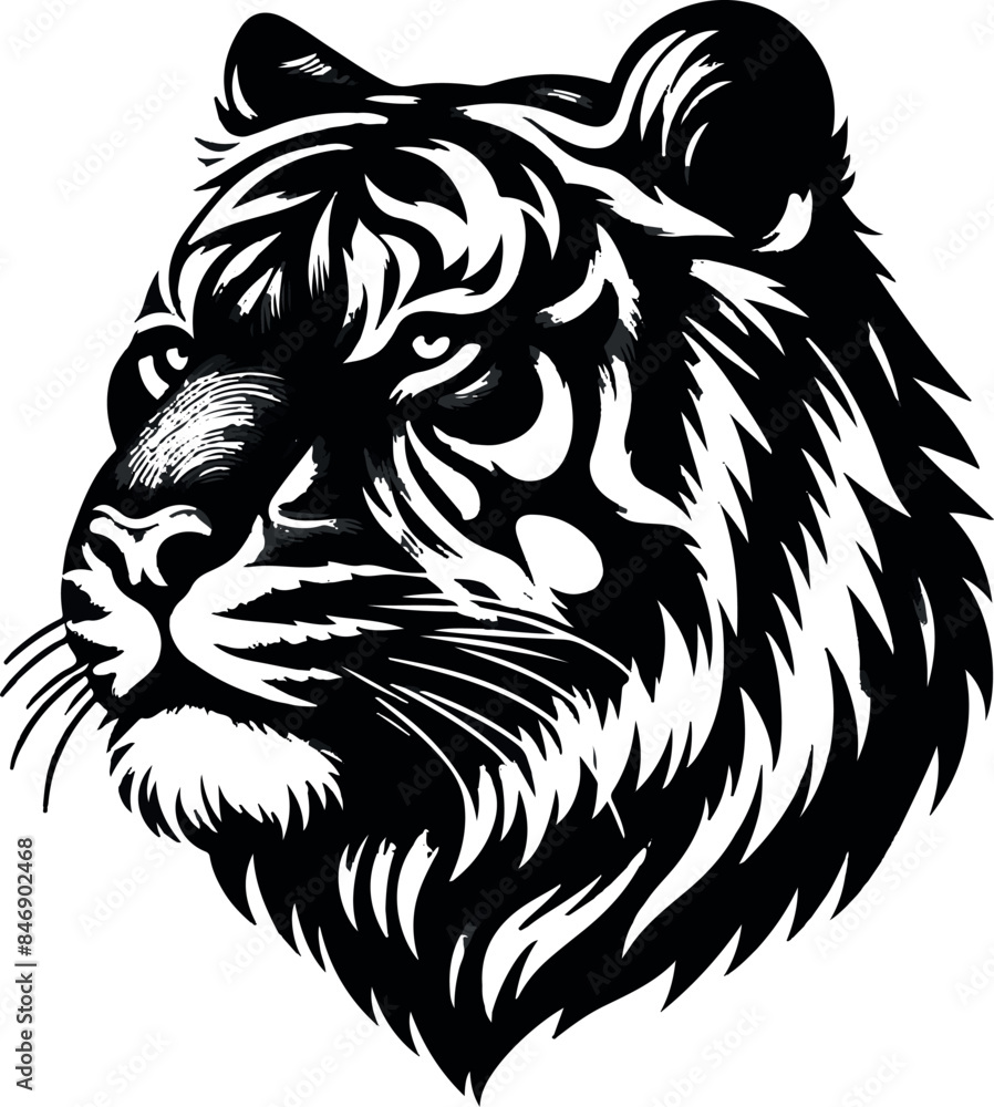 tiger head Silhouette vector tiger head Silhouette vector