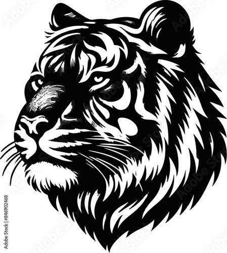 Wallpaper Mural tiger head Silhouette vector Torontodigital.ca