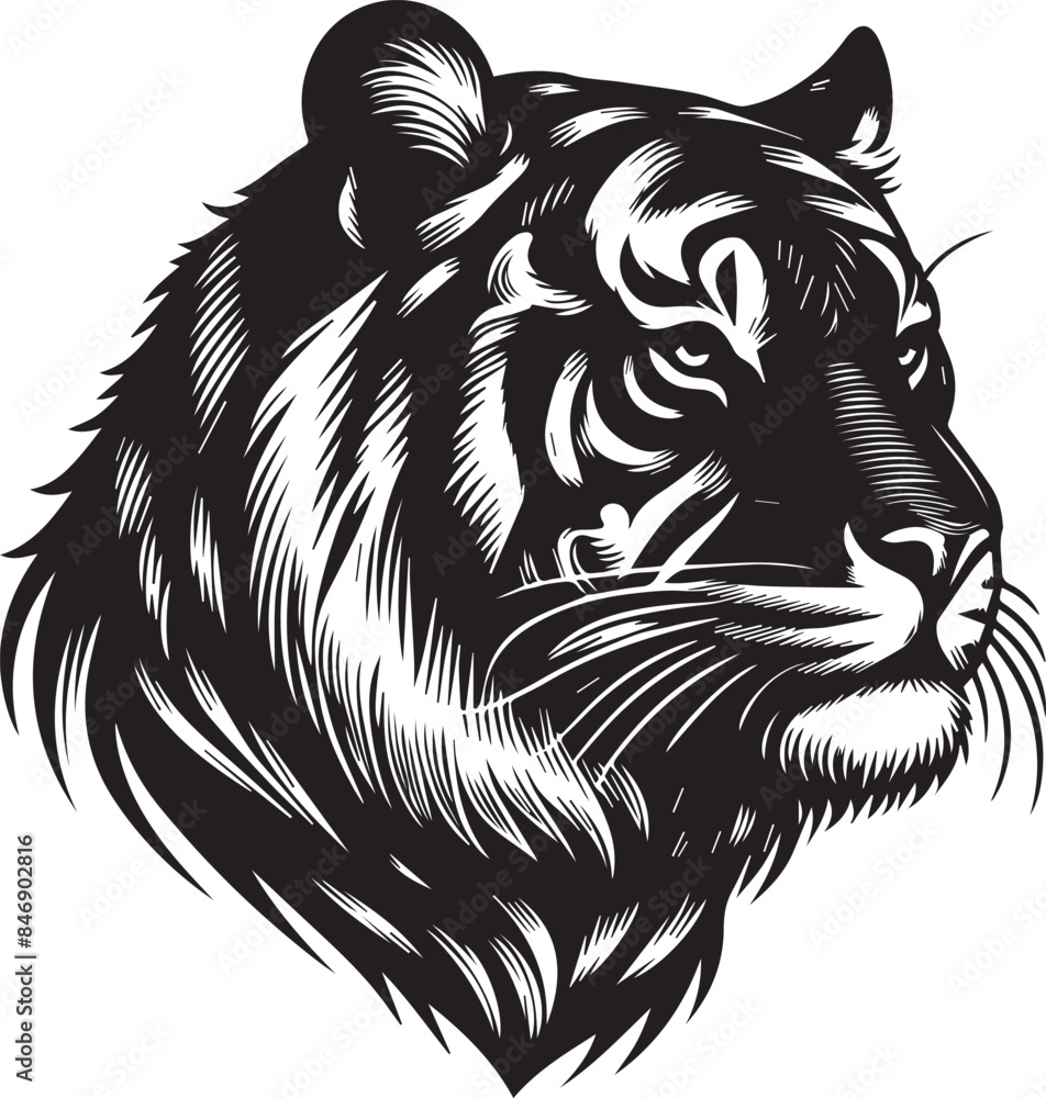 Obraz premium tiger head Silhouette vector