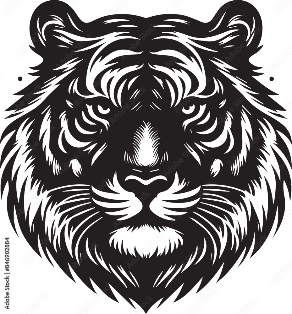 tiger head Silhouette vector tiger head Silhouette vector