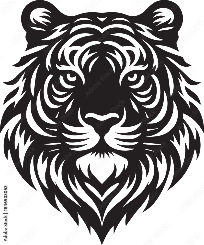 tiger head Silhouette vector tiger head Silhouette vector