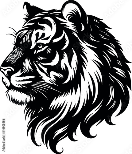 Wallpaper Mural tiger head Silhouette vector Torontodigital.ca