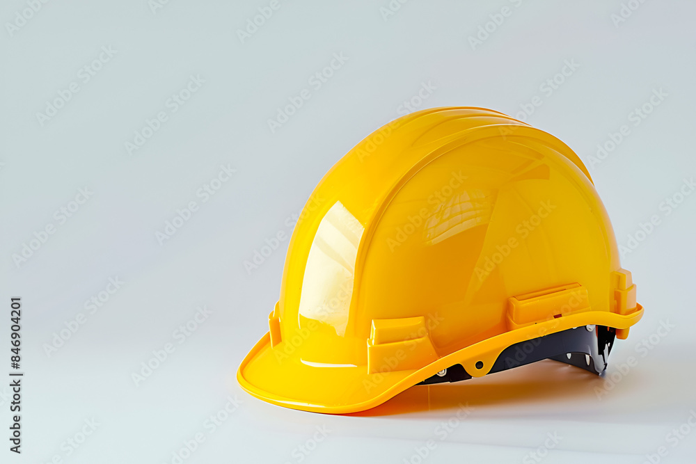 Yellow safety helmet on light background Yellow safety helmet on light background