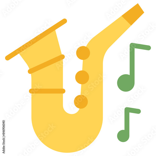 saxophone flat icon