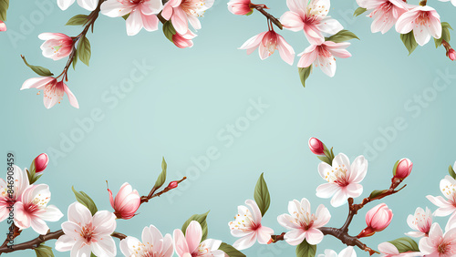 Cherry Blossom Bliss: Seamless Floral Pattern Background