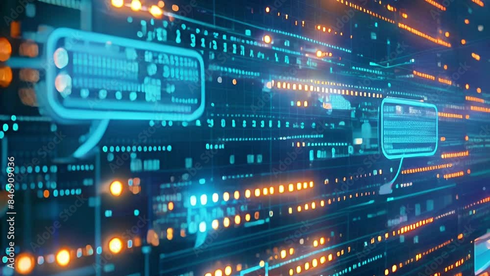 Futuristic digital data flow with glowing neon lights, representing communication, technology, and information exchange in a connected world. Futuristic digital data flow with glowing neon lights, representing communication, technology, and information exchange in a connected world.