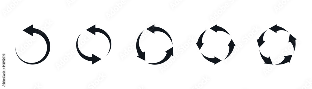 Black circular arrows. Arrow vector icon. Web ui design. Vector illustration. stock image. Black circular arrows. Arrow vector icon. Web ui design. Vector illustration. stock image.