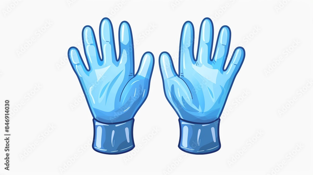 Pair of blue nitrile gloves isolated on white background. Pair of blue nitrile gloves isolated on white background.
