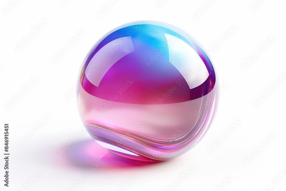 glossy gradient liquid sphere with hyperrealistic details isolated on white 3d illustration