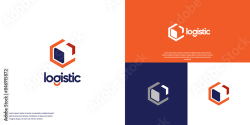 logistics logo with arrow movement concept, delivery service, logo design template.