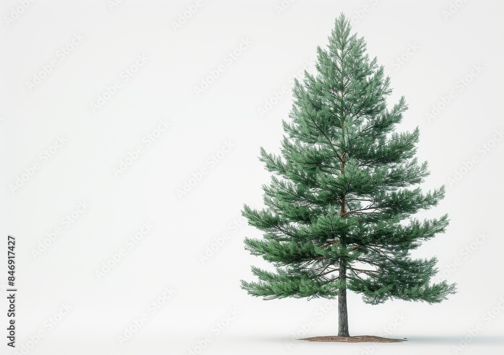 Elegant Pine Tree with Green Needles and Straight Trunk, Isolated on White Background, Perfect for Nature, Flora, and Landscape Themes, Ideal for Fresh, Clean, and Majestic Illustrations Elegant Pine Tree with Green Needles and Straight Trunk, Isolated on White Background, Perfect for Nature, Flora, and Landscape Themes, Ideal for Fresh, Clean, and Majestic Illustrations