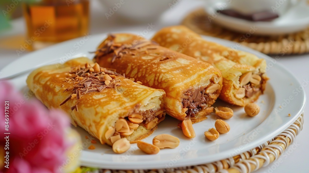 Martabak manis is Indonesian stuffed sweet pancake filled with roasted peanut and . Generative Ai Martabak manis is Indonesian stuffed sweet pancake filled with roasted peanut and . Generative Ai