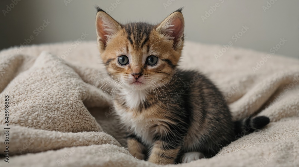 Charming Kitten Relaxing Indoors