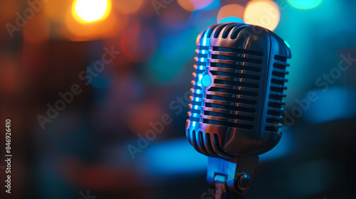 Macro microphone with blurred backdrop