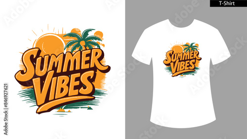 Canvas Print Summer Vives Concept Summer T-Shirt Design Vector