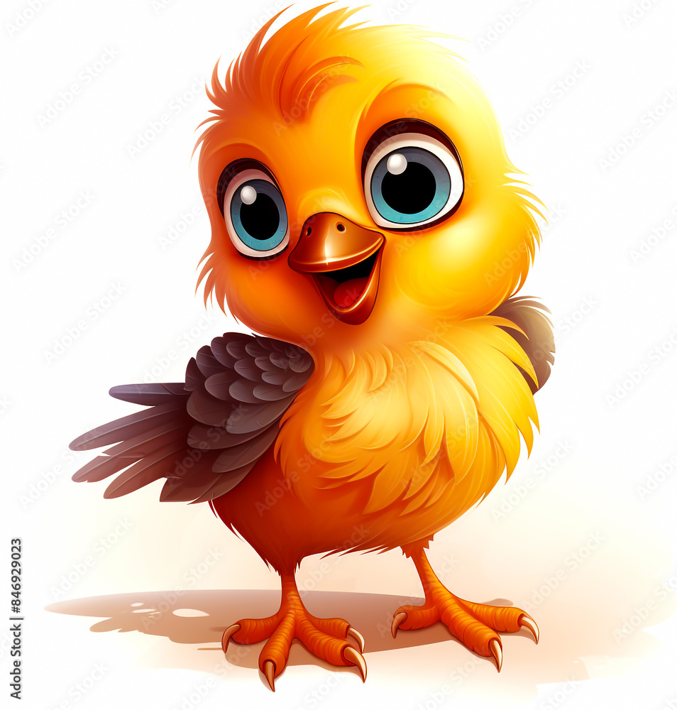 Fototapeta premium Cute cartoon bird, bright colors