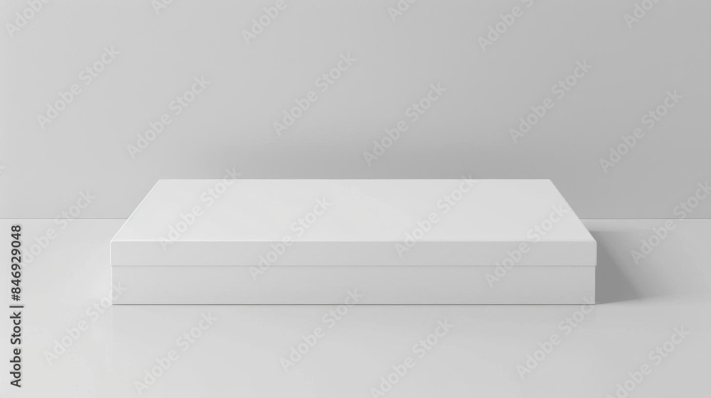 Detailed image of a blank white box with clean lines and smooth surfaces, suitable for packaging design and product presentations Detailed image of a blank white box with clean lines and smooth surfaces, suitable for packaging design and product presentations