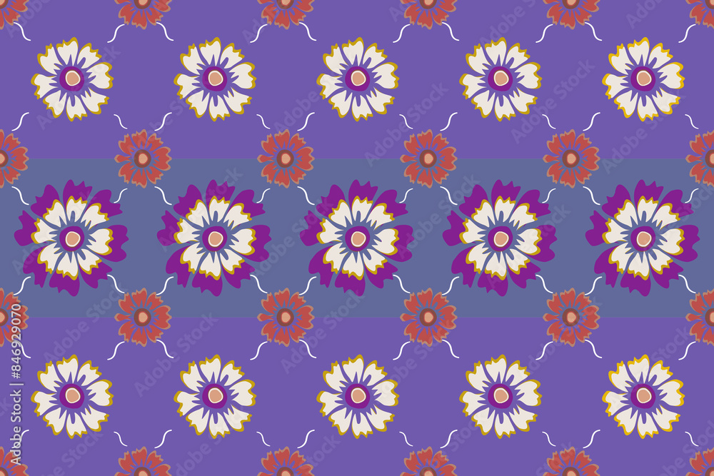 Obraz premium thai pattern. seamless ,Traditional ethnic,thai pattern, fabric pattern for textiles,rugs, wallpaper,clothing,sarong, batik,wrap,embroidery,print, background,cover,illustration,flowers,floral pattern