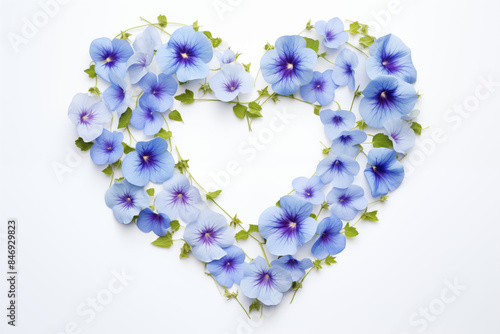 photo of a beautiful heart made by morning glory flower isolated on white background  photo