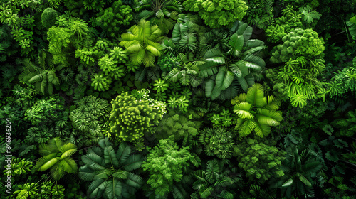 Lush green tropical rainforest canopy seen from above.