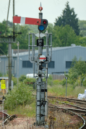 Lower quadrant semaphore signal in the clear position at Worcester Shrub Hill 