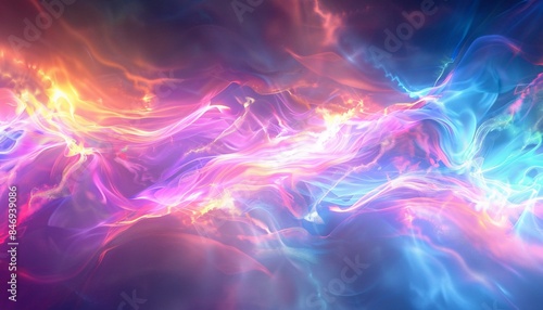 Futuristic Hologram Graphic Abstract Background with Waves and Swirls