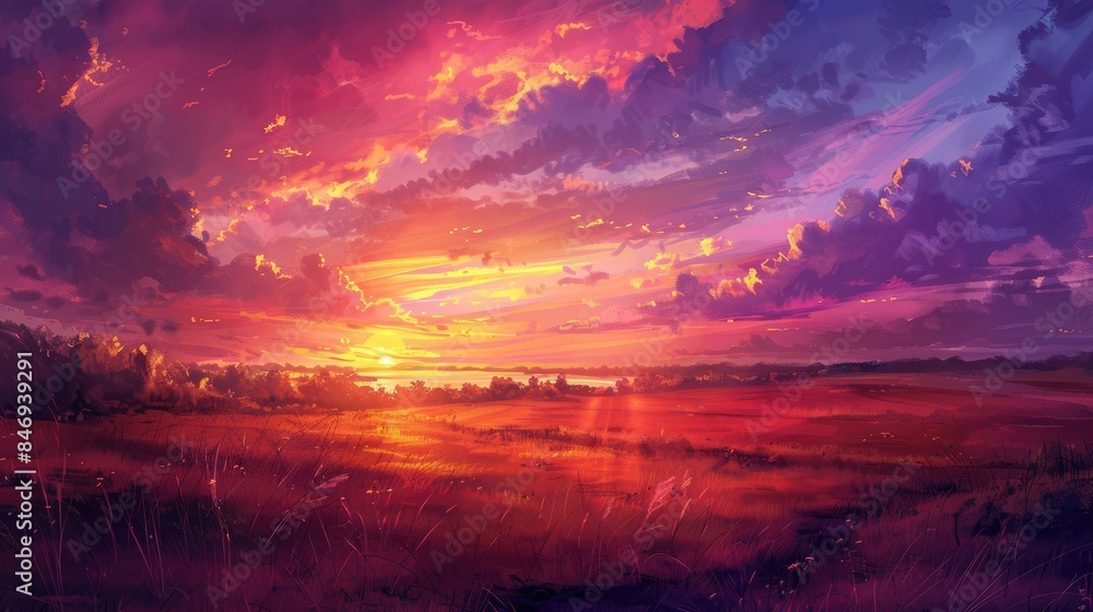 Vibrant sunset sky with dramatic ambiance and a warm natural backdrop in a variety of evening colors Vibrant sunset sky with dramatic ambiance and a warm natural backdrop in a variety of evening colors