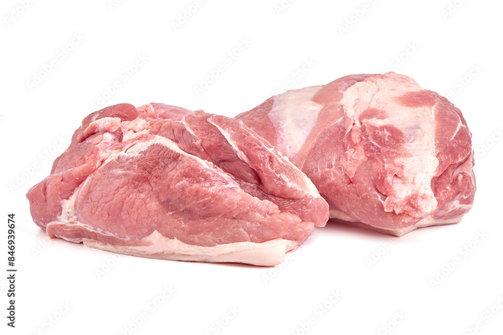 Raw Turkey Breasts fillet steaks, isolated on a white background
