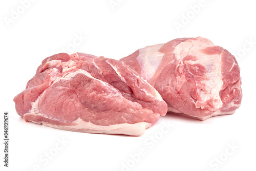 Raw Turkey Breasts fillet steaks, isolated on a white background