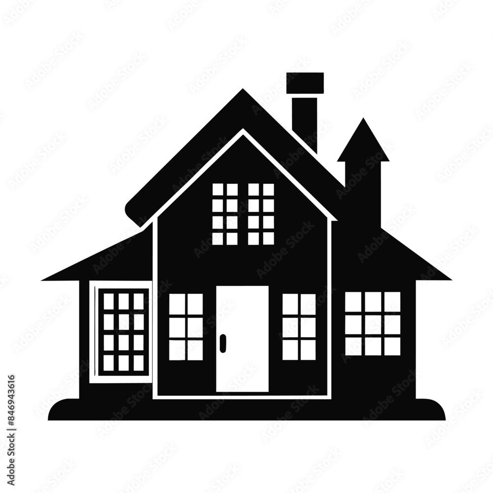 House building silhouettes, vector silhouette design, isolated white background House building silhouettes, vector silhouette design, isolated white background