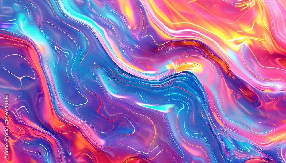 Futuristic Hologram Graphic Abstract Background with Waves and Swirls