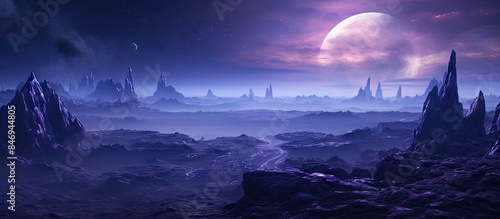 Purple landscape of an unkn...