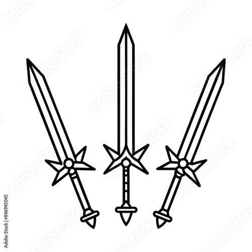 Sord icon design with white background stock illustration