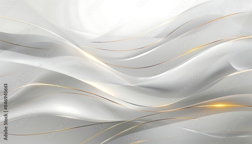 Obraz premium white and gold wavy lines
