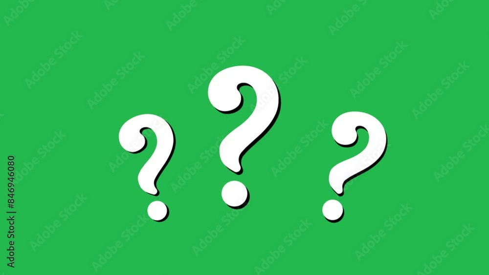 Question mark on green Question mark on green