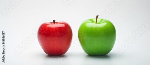 Red and green apple placed ...