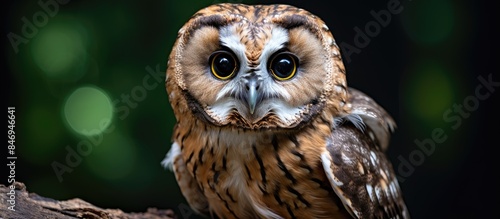 Medium-sized tawny owl with...