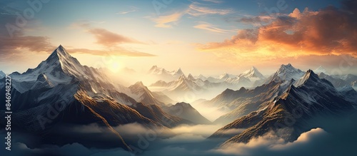 Sun setting behind mountain...