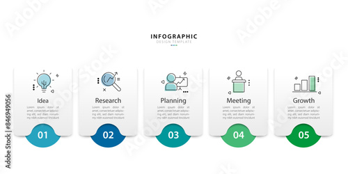 Timeline Creator infographic template. 5 Step timeline journey, calendar Flat simple infographics design template. presentation graph. Business concept with 5 options, gantt vector illustration.