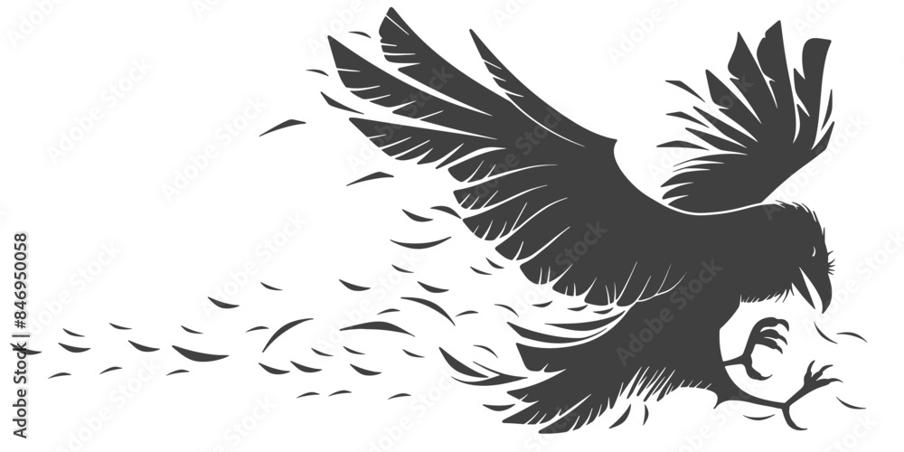 Black crow silhouette vector Black crow silhouette vector
