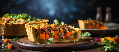 Hearty pie featuring sweet ...