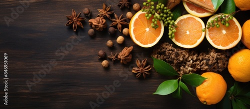 Arrangement of oranges, ani...